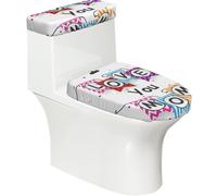 Poadnly Te Quiero, mamá.,Juego de 2 Tapas Reutilizables para Inodoro, Resistentes al Polvo y a Las Salpicaduras, Ideales para el baño.