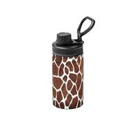 Poadnly Textura animal con estampado de piel de jirafa,Botella de agua aislada de 12 oz, taza de café de acero inoxidable, termo al vacío, botella de agua