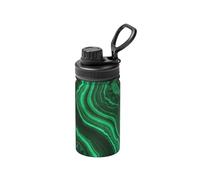 Poadnly Textura de malaquita,Botella de agua aislada de 12 oz, taza de café de acero inoxidable, termo al vacío, botella de agua
