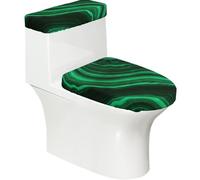 Poadnly Textura de malaquita,Juego de 2 Tapas Reutilizables para Inodoro, Resistentes al Polvo y a Las Salpicaduras, Ideales para el baño.