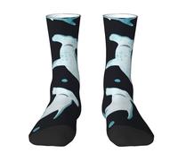 Poadnly Tiburón martillo en acuarela,Calcetines de compresión deportivos unisex Medias para adultos.