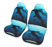 Poadnly Tiburones Martillo Impresos,Funda para Asiento de Coche Protectores para Asientos Delanteros de Coche, 2 Unidades