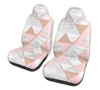 Poadnly Triángulo Blanco y Rosa,Funda para Asiento de Coche Protectores para Asientos Delanteros de Coche, 2 Unidades