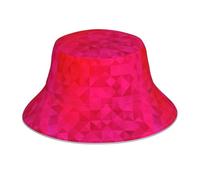 Poadnly Triángulo geométrico Fucsia,Sombrero Tipo Pescador para Adultos, Sombrero de Sol Reflectante para Correr de Noche, Gorra de Pescador