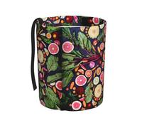 Poadnly Vegano Frutas y verduras vivas Imprimir,Cubo de basura colgante para coche, resistente al agua, ideal para acampar y viajar.