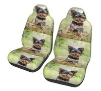 Poadnly Yorkshire Terrier Cachorro Pequeño Mascotas Perros,Funda para Asiento de Coche Protectores para Asientos Delanteros de Coche, 2 Unidades