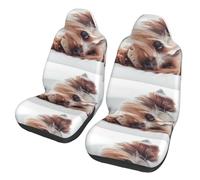 Poadnly Yorkshire Terrier,Funda para Asiento de Coche Protectores para Asientos Delanteros de Coche, 2 Unidades