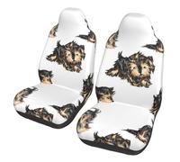 Poadnly Yorkshire Terrier,Funda para Asiento de Coche Protectores para Asientos Delanteros de Coche, 2 Unidades
