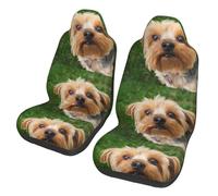 Poadnly Yorkshire Terrier Perros Lindos Mascotas Perros,Funda para Asiento de Coche Protectores para Asientos Delanteros de Coche, 2 Unidades