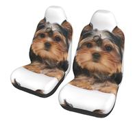 Poadnly Yorkshire Terrier yace sobre Fondo Blanco,Funda para Asiento de Coche Protectores para Asientos Delanteros de Coche, 2 Unidades
