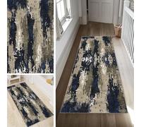 Poaegle Alfombra abstracta para pasillo, larga, lavable, moderna, antideslizante, 80 x 280 cm, duradera, se vende por metros