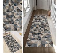 Poaegle Alfombra colorida para pasillo, larga, para cocina, vintage, lavable, abstracta, antideslizante, 90 x 250 cm, duradera, se vende por metros