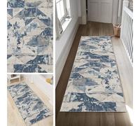 Poaegle Alfombra de pasillo moderna, larga y abstracta, antideslizante, lavable, 100 x 500 cm, duradera, se vende por metros