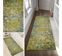 Poaegle Alfombra de pasillo moderna, larga y abstracta, antideslizante, lavable, 70 x 500 cm, duradera, se vende por metros