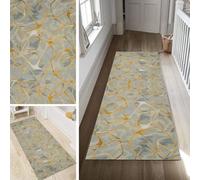 Poaegle Alfombra de pasillo moderna, larga y abstracta, antideslizante, lavable, 80 x 450 cm, duradera, se vende por metros