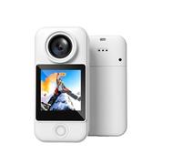 POAHNCU Cámara Deportiva, Cámara de acción Bolsillo C300 4K con batería Larga duración, vídeo, Resistente al Agua hasta 30 m, cámara Deportiva para Ciclismo y Vlogs de Mascotas(White)