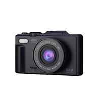 POAHNCU Cámara Deportiva, Cámara Digital 4K for fotografía y cámara con Zoom, compacta for Vlogs, Pantalla giratoria de 180° Flash para Ciclismo y Vlogs de Mascotas(64G Card)