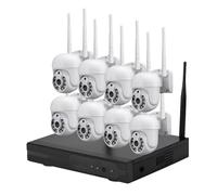 POAHNCU Cámara WiFi, Sistemas De Cámaras CCTV, H.265 3MP 5MP HD Inalámbrico Bidireccional Impermeable PTZ IP Seguridad Video Vigilancia Kit 8CH NVR,para Entrada de jardín(300w,4CH)