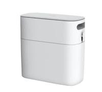 POAHNCU Cubo de Basura, Bote De Basura Embalaje Automático Con Tapa, Contenedor Papel Grande Para Cocina, Baño Y Hogar para el baño(WHITE)