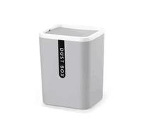 POAHNCU Cubo de Basura, Mini cubo de basura pequeño y creativo, cesta escritorio, mesa para el hogar, suministros oficina plástico, caja barril artículos diversos para el baño(Gray)