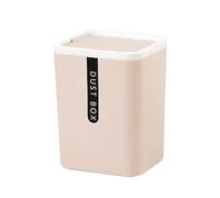 POAHNCU Cubo de Basura, Mini Cubo De Basura Pequeño Y Creativo, Cesta Escritorio, Mesa Para El Hogar, Suministros Oficina Plástico, Caja Barril Artículos Diversos para el baño(Khaki)