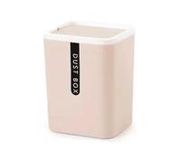 POAHNCU Cubo de Basura, Mini cubo de basura pequeño y creativo, cesta escritorio, mesa para el hogar, suministros oficina plástico, caja barril artículos diversos para el baño(Khaki)