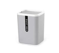 POAHNCU Cubo de Basura, Mini Cubo De Basura Pequeño Y Creativo, Cesta Escritorio, Mesa Para El Hogar, Suministros Oficina Plástico, Caja Barril Artículos Diversos para el baño(Grey1)