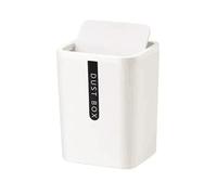 POAHNCU Cubo de Basura, Mini cubo de basura pequeño y creativo, cesta escritorio, mesa para el hogar, suministros oficina plástico, caja barril artículos diversos para el baño(White)