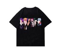 POAtuNAT Japanese Kuroko no Basket T-Shirt Men Streetwear Anime Cartoon Cotton Graphic T Shirt Men and Women Oversized Tops Black XXL