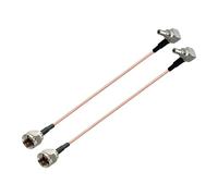 POBADY 2PCS F tipo macho a CRC9 macho ángulo recto 90 grados RF cable coaxial RG316 15CM/6IN para 2G 3G 4G antena router TV HDTV DVB-T DVB-T2