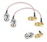 POBADY 2PCS SO239 a SMA Pigtail SMA Macho de ángulo recto a UHF Hembra SO-239 RF Coaxial Cable coaxial RG316 6"/15CM para Walkie Talkie CB Radio Antena de radio portátil