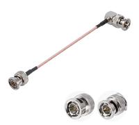 POBADY Cable BNC macho a BNC macho de ángulo recto de 75 ohmios BNC macho a macho de ángulo recto HD-SDI RG179 RF coaxial de puente de coleta de 12 pulgadas/30 cm para cámara VCR Marine CB Radio CCTV Monitor