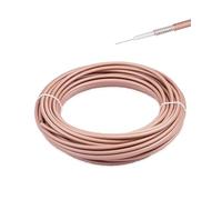 POBADY Cable coaxial de baja pérdida RF RF de la pérdida RG142 cable 49.2FT/15M Brown plateado cobre doble blindado coaxial