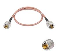 POBADY PL 259 Cable UHF macho PL-259 a UHF macho PL-259 Cable coaxial de baja pérdida Cable de puente UHF PL-259 RG400 20"/50CM para Walkie Talkie CB Radio SWR Medidor Analizador de antena