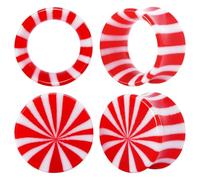 POBAISITER Juego de 4 dilatadores y túneles de resina de color caramelo de 6 mm a 25 mm, dilatadores de oreja para mujeres y hombres