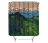 Pobbycrafm Cortina De Ducha Cortina De BañO Impermeable Poliester Cortina BañEra Lavable Cortinas Cocina con Ganchos Secado RáPido Cortinas Ducha W90*H180cm