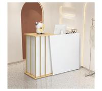 Pobbycrafm Mostrador de Recepcion, Mesa De Recepción con Cajón Cerradura Mostrador de Venta para Tiendas, Salones de Belleza, Tiendas de Ropa A 90x100 cm