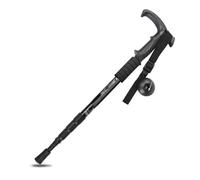 Pobbycrafm Palos Senderismo Bastones para Caminar Bastones Trekking Plegables Baston Extensible BastóN Trekking AleacióN De Aluminio Black 1 pc