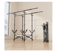 Pobbycrafm Tendederos Plegables Tendedero Balcon Tendederos Extensibles con Estante para Zapatos Tendedero De Pie Regulable En Altura Que Ahorra Espacio Black