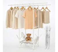 Pobbycrafm Tendederos Plegables Tendedero Balcon Tendederos Extensibles con Estante para Zapatos Tendedero De Pie Regulable En Altura Que Ahorra Espacio White