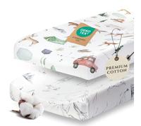 Pobibaby - Paquete de 2 fundas para cambiadores de alta calidad - Mezcla de algodón ultra suave, elegante patrón de bosque, seguro y cómodo para bebé (explorar)