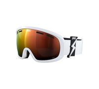 POC - Máscaras de esquí - Fovea Mid Blixten White/Partly Sunny Orange - Blanco Blanco one size