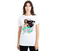 Pocahontas Colours of The Wind Ladies T Shirt, White Camiseta, Blanco, M para Mujer
