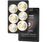 POCARDO Compartimento para Monedas compatibe con tarjeteros | Monedero pequeño de Cambio silencioso Fabricado en Aluminio Que Incluye Tarjeta bloqueadora RFID | Espacio para Monedas y Llaves