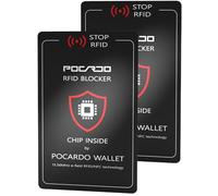 POCARDO Tarjetas de bloqueo RFID - NFC - Tarjeta protectora NFC - Protección de tarjetas de crédito | Tarjetas de bloqueo para billetera delgada, tarjetero, monedero, etc, Negro , Kartenformat, 2