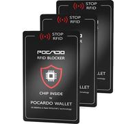 POCARDO Tarjetas de bloqueo RFID - NFC - Tarjeta protectora NFC - Protección de tarjetas de crédito | Tarjetas de bloqueo para billetera delgada, tarjetero, monedero, etc, Negro , Kartenformat, 3