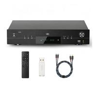POCDOKYZ Reproductor de CD con Tubo de vacío Dual 6S6 con decodificación de Hardware DTS, CSR Bluetooth 5.2 APTX, reproducción USB sin pérdidas, Salidas XLR/RCA/óptica/coaxial, Control Remoto(Black)