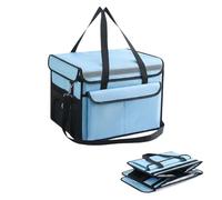 POCDUUA Bolsa Isotérmica Plegable para Reparto De Comida Fría Y Caliente, con Compartimento Ajustable. Ideal para Restaurantes, Senderismo, Picnics Al Aire Libre, Etc.,62L,Blue