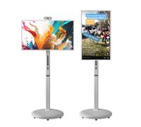 POCDUUA Smart TV PortáTil 32 Pulgadas con Pantalla TáCtil Y Soporte MóVil con Ruedas, Soporte Rodante Inteligente para TV Tipo Tableta con CáMara Y TransmisióN InaláMbrica, para Hogar, Oficina