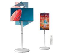 POCDUUA TV Inteligente PortáTil con Pantalla TáCtil 32", Control por Voz, Almacenamiento 8 GB + 128 GB, Soporte con Ruedas, TransmisióN InaláMbrica Y CáMara Integrada, para Hogar, Oficina